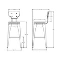 thumbnail image 2 of Amisco Gustavson 30 In. Bar Stool - Grey Faux Leather / Black Metal / Grey Wood, 2 of 2