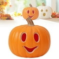 thumbnail image 2 of HCTSHG Halloween Pumpkin Lights Jack O Lanterns Vintage Halloween Decorations Classic Plastic Pumpkin Statue Light Up Table Decor for Home Office Party Decorations, 2 of 9