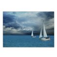 thumbnail image 1 of Sailboat Cutting Board, Sailing After a Storm Transportation Colorful Outdoors Hobby Cloudscape, Decorative Tempered Glass Cutting and Serving Board, Small Size, Blue Grey Blue White, by Ambesonne, 1 of 1