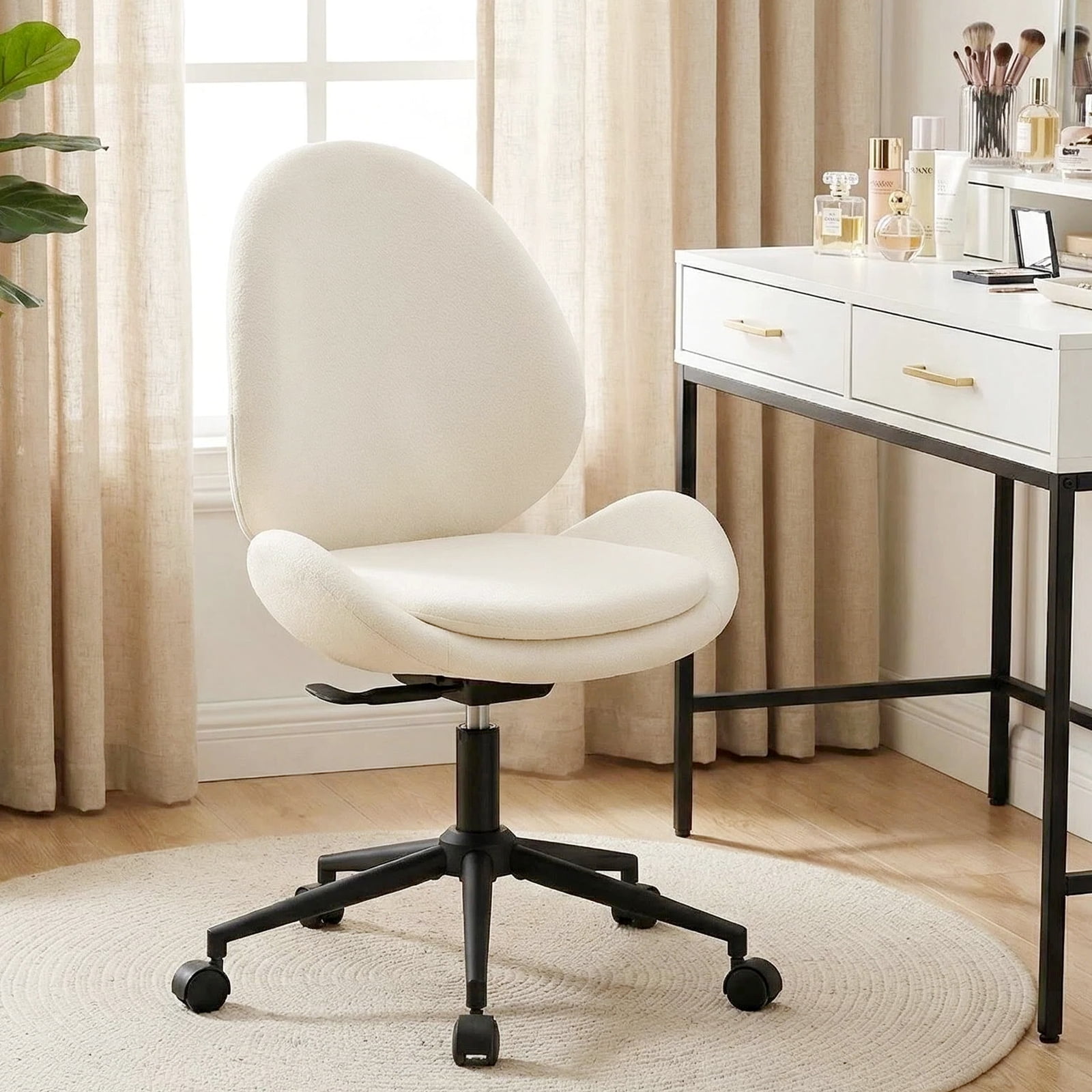 furniliving chenille vanity chair armless product