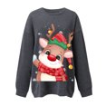 thumbnail image 5 of Nutroes Chandails d'Automne pour Femmes, Mode Féminine Manches Longues Col Rond Imprimé de Noël Hauts Amples, Blouses Chandails, 5 of 5