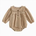 thumbnail image 4 of Gerichy Baby Girl Fall Outfits Long Sleeve Plaid Romper Infant Clothes One Piece Bubble Playsuit 0-18 Months, 4 of 6