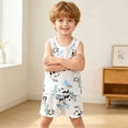 thumbnail image 6 of Amidoa Toddler Boys Girls 2 Piece Outfits Summer Clothes Graphic Cute Tank Top and Casual Shorts Kids Clothing Sets White Size 6, 6 of 7