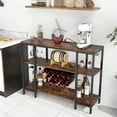 thumbnail image 2 of Costway Wine Cabinet Bar Table Wine Rack Table for Drinks Glasses with Power Outlets Brown, 2 of 10