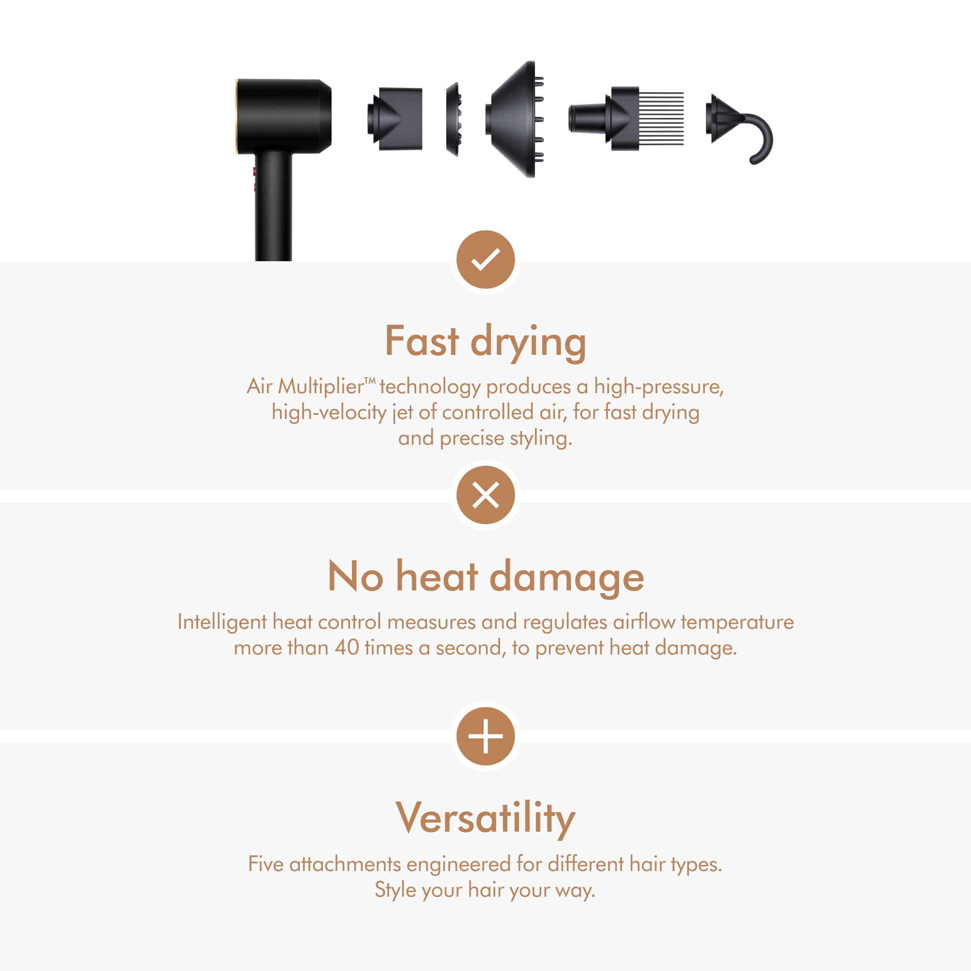 Restored Premium Dyson Supersonic™ Hair Dryer | Onyx Black/Gold (Refurbished)