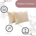 thumbnail image 2 of Superity Linen Pillow Cases King Size - Open Enclosure - 2 Pack - 100% Soft and Comfortable Premium Cotton - Cream, 2 of 7