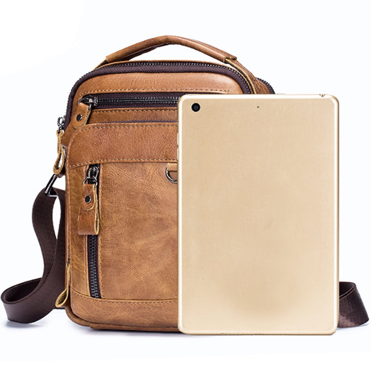 Men Small Laptop Messenger Bags Men's Leather Shoulder Bag Crossbody wallet  bags | eBay