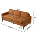 thumbnail image 5 of FFZ 83.86 inch 3-Seater Teddy Velvet Sofa with Curved Armrests, Orange, 5 of 14