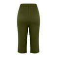 thumbnail image 6 of CLOISE Womens Capri Yoga Pants 2 Pack Capri Yoga Leggings With Pockets Mid Rise Soft Elastic Waist Workout Capris Solid Butt Lifting Capri Leggings Comfy Lounge Capri Pants Army Green, 6 of 6