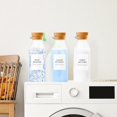 thumbnail image 2 of Distributeur de Détergent à Lessive en Verre avec Couvercles en Liège, Distributeur d'Assouplissant, Lot de 3 Bouteilles de Lessive, Contenants de Détergent Liquide, Rehausseur de Parfum et Récipient de Blanchiment, 2 of 7