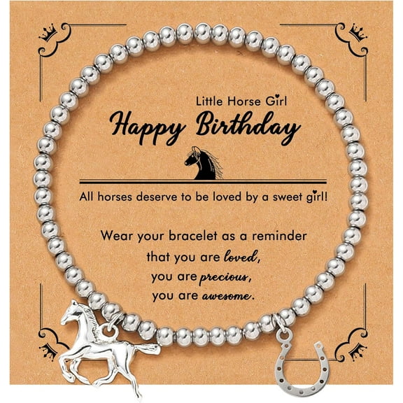 Horse Gifts for Women, Horseshoe & Horse Bracelet Horse Stuff Cool Gifts for Horse Lovers, Christmas Birthday Gifts for Women