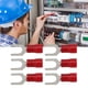 thumbnail image 1 of Conectores 100 Piezas Terminales De Horquilla Aislados Cobre PVC Tipo U Conector De Cable Terminal De Engarzado Eléctrico 16-14AWG, 1 of 7