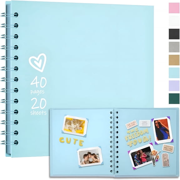 CCOCC Scrapbook Photo Album, 8X8 Inch Diy Scrapbook Album Scrap Book Photo Albums 80 Pages（40 Sheets） Memory Book for Family, Wedding