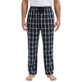 thumbnail image 3 of QPNGRP Mens Fleece Plaid Pajama Pants Bottoms with Pockets Cozy Sleepwear Lounge Wear Navy M, 3 of 8