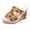A, variant on Womens Platform Wedge Sandals Color Block Cutout Leather Open Toe Wedges Heels Comfortable Slip on Mules Beach Vacation Slides Size 6