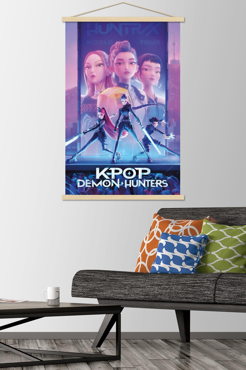 Netflix KPop Demon Hunters (2025) - One Sheet Wall Poster with Magnetic Frame, 22.375" x 34"