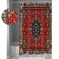 thumbnail image 4 of Red Bohemian Waterproof Fabric Shower Curtain, Boho Flower Abstract Modern Retro Art Shower Curtain for Bathroom Curtains Bathtubs Hotel Washable Shower Curtains with 12 Hooks Stall 54x78in, 4 of 6