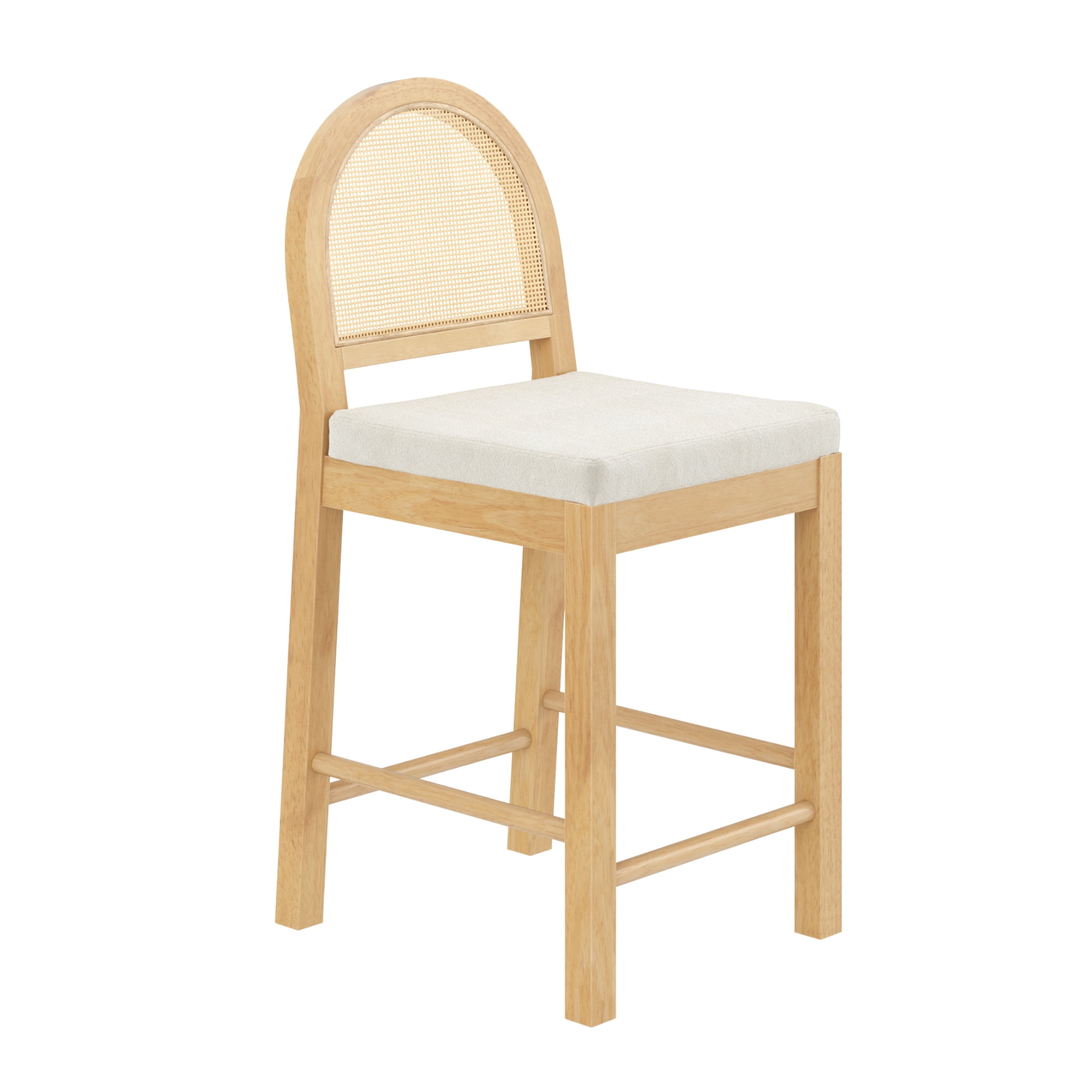 Nathan James Bailey Rattan Back Bar Stools, Natural Brown