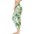 thumbnail image 3 of DISNIMOLucky Leaf Printed Yoga Pants for Women, Beer Rainbow Printed Workout Leggings Tummy Control Yoga Ankle Pants High Waisted Leggings St. Patrick's Day, Blue, XS, 3 of 6