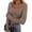 Brown, variant on T Shirts for Women Trendy Long Sleeve Solid Color Ladies Tops Breathable Loose Fit Scoop Neck Clothes Outfits Work Blouses for Women