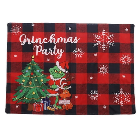 

Nomeni Red And Black Buglingch Christmas Table Placemats Christmas Rustic Vintage Washable Table Mats