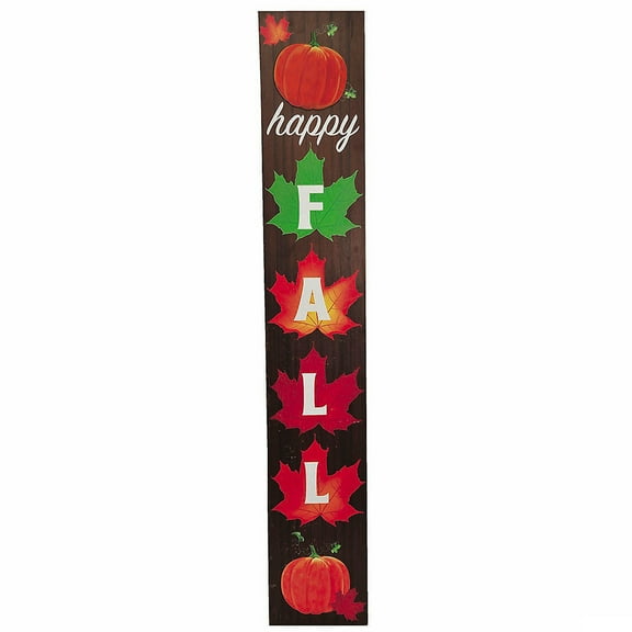 Morris Costumes FW82061F 4 ft. Leaves & Pumpkins Happy Fall Wood Porch Sign Outdoor Decoration