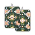 thumbnail image 7 of Yayeee Pot Holders Kitchen Heat Resistant with Pockets 7"x9.8" Cotton Oven Cooking Hot Pads, Pink Geometric Flowers, 7 of 7