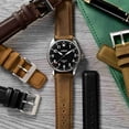 thumbnail image 5 of ANBEER 22mm Genuine Leather Watch Band,Quick Release Strap with Stainless Steel Buckle,Retro Brown with Gold Buckle, 5 of 8