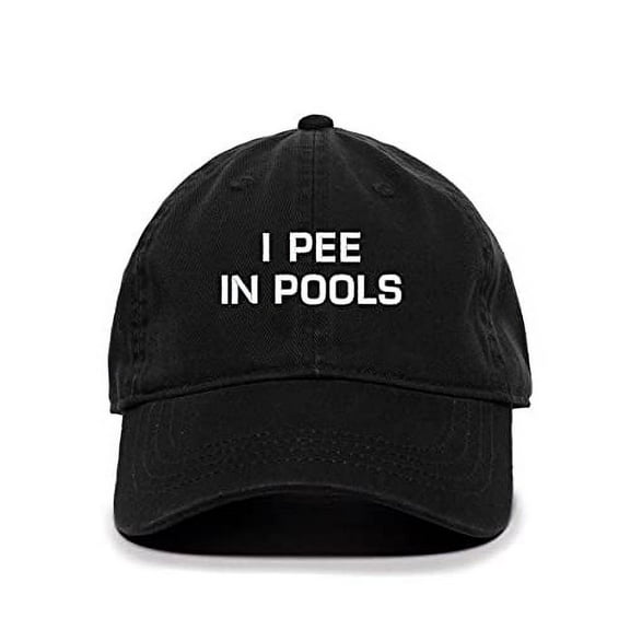 I Pee in Pools Baseball Cap Embroidered Cotton Adjustable Dad Hat Black