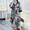 thumbnail image 1 of Camisones clásicos Vintage de seda satinada para mujer, ropa de dormir elegante, falda de dormir para el hogar, arte de estilo Ins, moda de verano, 2024, 1 of 5
