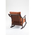 thumbnail image 6 of Mid Century Modern Accent Rocking Chair, Linen Fabric Upholstered Glider Rocker Armchair With Solid Wood Base, Comfy Nursery Reading Chair for Living Room Bedroom Balcony, 6 of 6