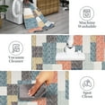 thumbnail image 7 of GlowSol 2'x6' Modern Geometric Runner Rug Washable Non Slip Low Pile Bedroom Runner Rug Soft Foldable Runners for Laundry, Blue/Multi, 7 of 7
