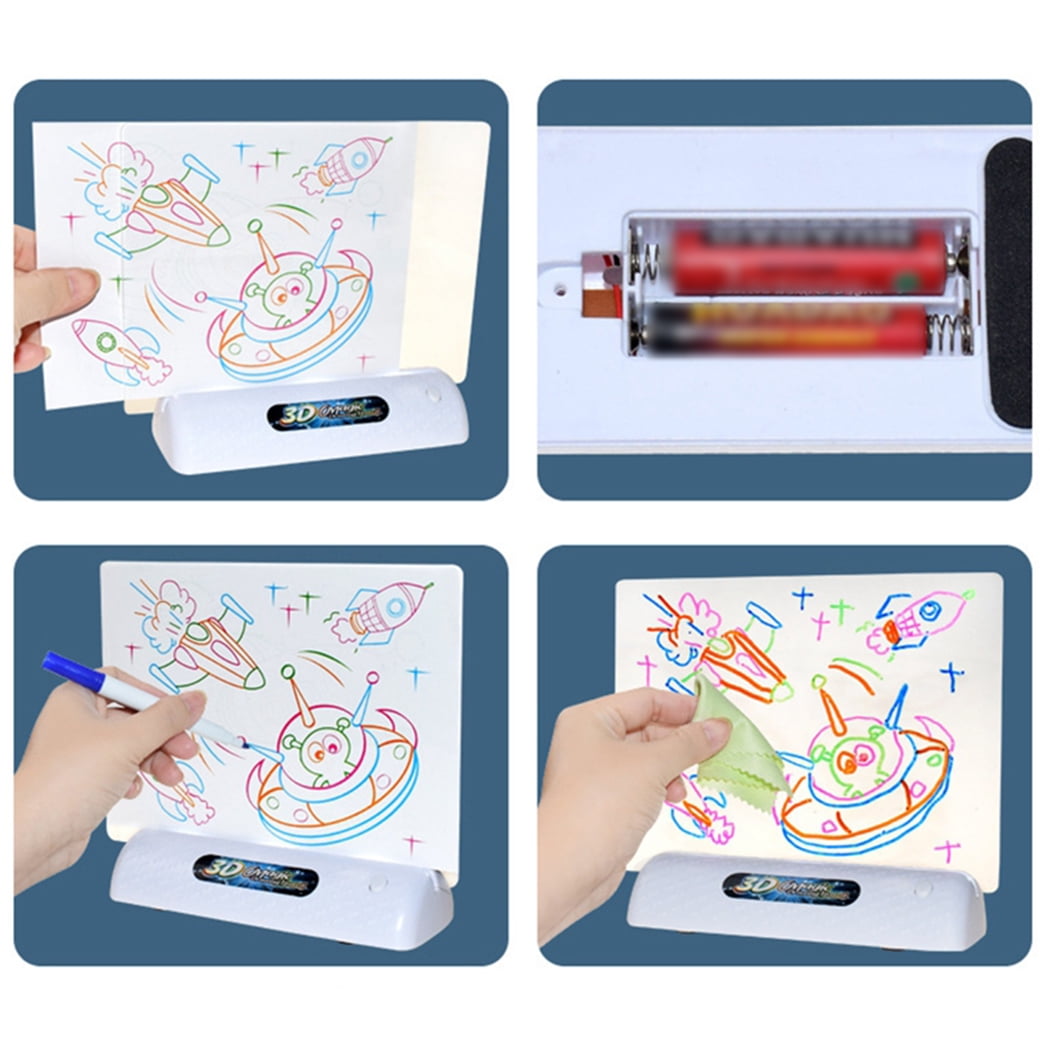 Magic Pad Light Up 3D Light Up Drawing Board Doodle Magic Glow Pad for Kids/Todd