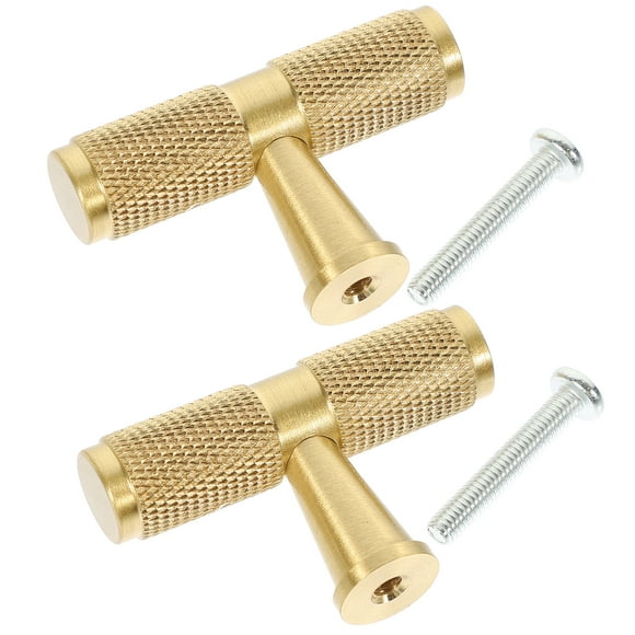2pcs Knurled Cabinet Knobs Dresser Knobs Copper Drawer Knobs Single Hole Handles
