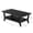 Black, variant on Fnova 47" Solid Wood Coffee Table, 2-Tier Center Table with Storage Shelf, Rectangular Tea Table for Small Space Apartment Office, Light Terracotta Brown