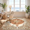 thumbnail image 3 of Design&I 2'x3' Ultra Soft Door Mat, Scroll Border Kilim Potbelly Burning Vintage Boho Ornate Playful None Fluffy Washable Easy Care Indoor rug for Bedside Entryway, 3 of 7