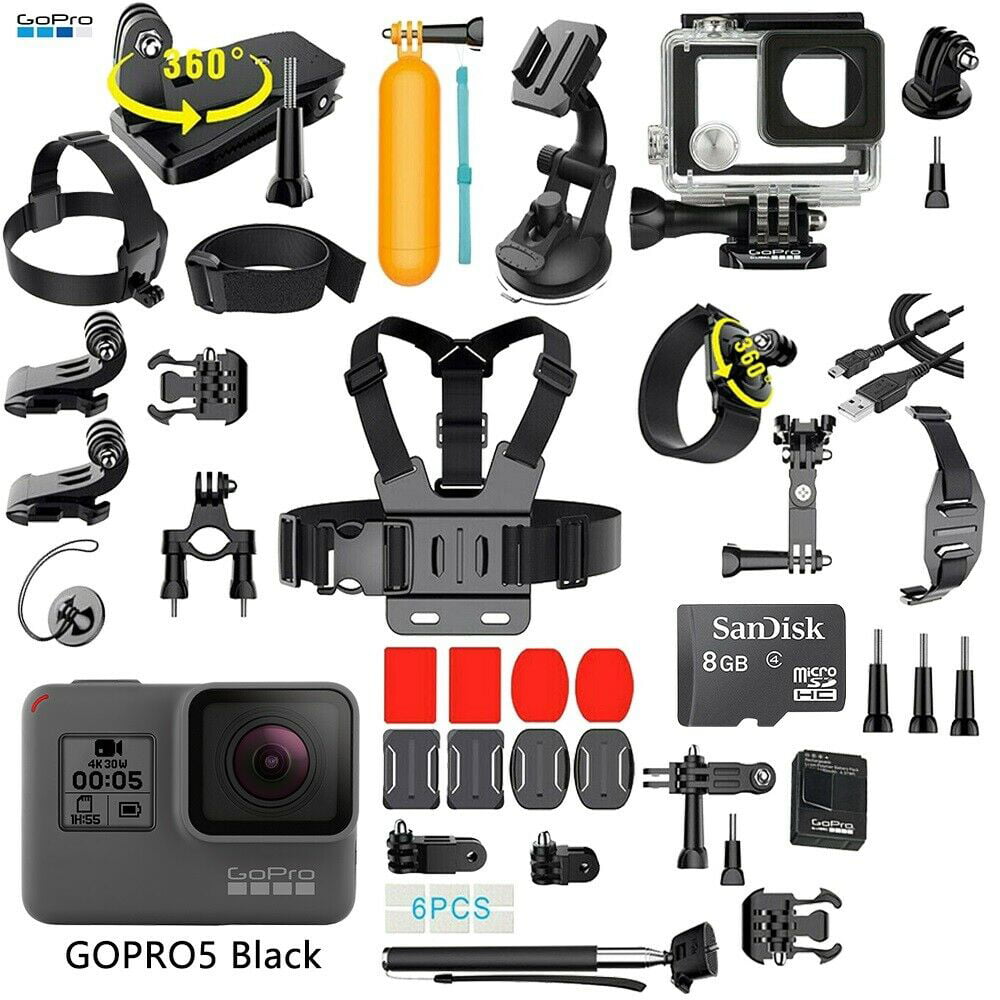 GoPro HERO 5 Black Edition 4K Action Sport Camera CHDHX-501 With 35-in-1  GoPro Action Camera Accessories Kit - Walmart.com
