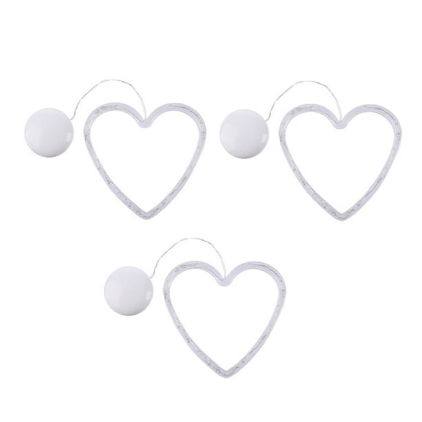 KAKOWELY 3 luces de ventosa para San Valentín con forma de corazón.