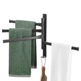 thumbnail image 1 of Rotatable Four-bar Towel Rack Aluminum Alloy Towel Holder Wall-mounted Tower Hanger with ABS Protective Covers for Bathroom Kitchen Hotel, 1 of 9