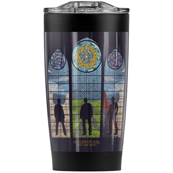 Supernatural Stained Glass Stainless Steel Tumbler 20 oz Coffee Travel Mug/Cup, Vacuum Insulated & Double Wall with Leakproof Sliding Lid | Great for Hot Drinks and Cold Beverages