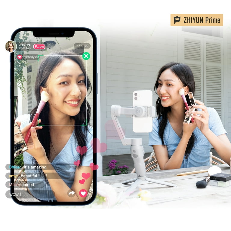  Zhiyun Smooth-Q3 Combo, 3 ejes de mano Smartphone Gimbal iPhone  estabilizador para iPhone 12 11 Pro Xs Max Xr X 8 Plus 7 6 SE Android  teléfono celular Smartphone  Vlog