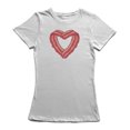 thumbnail image 1 of T-shirt Blanc pour Femmes avec Graphique de Cœur de Bacon, 1 of 1