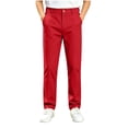 thumbnail image 2 of Rvasteizo Boys School Uniform Chino Pants Elastic Waist Straight Leg Fall Winter Solid Kids Trousers 11 Years, 2 of 5