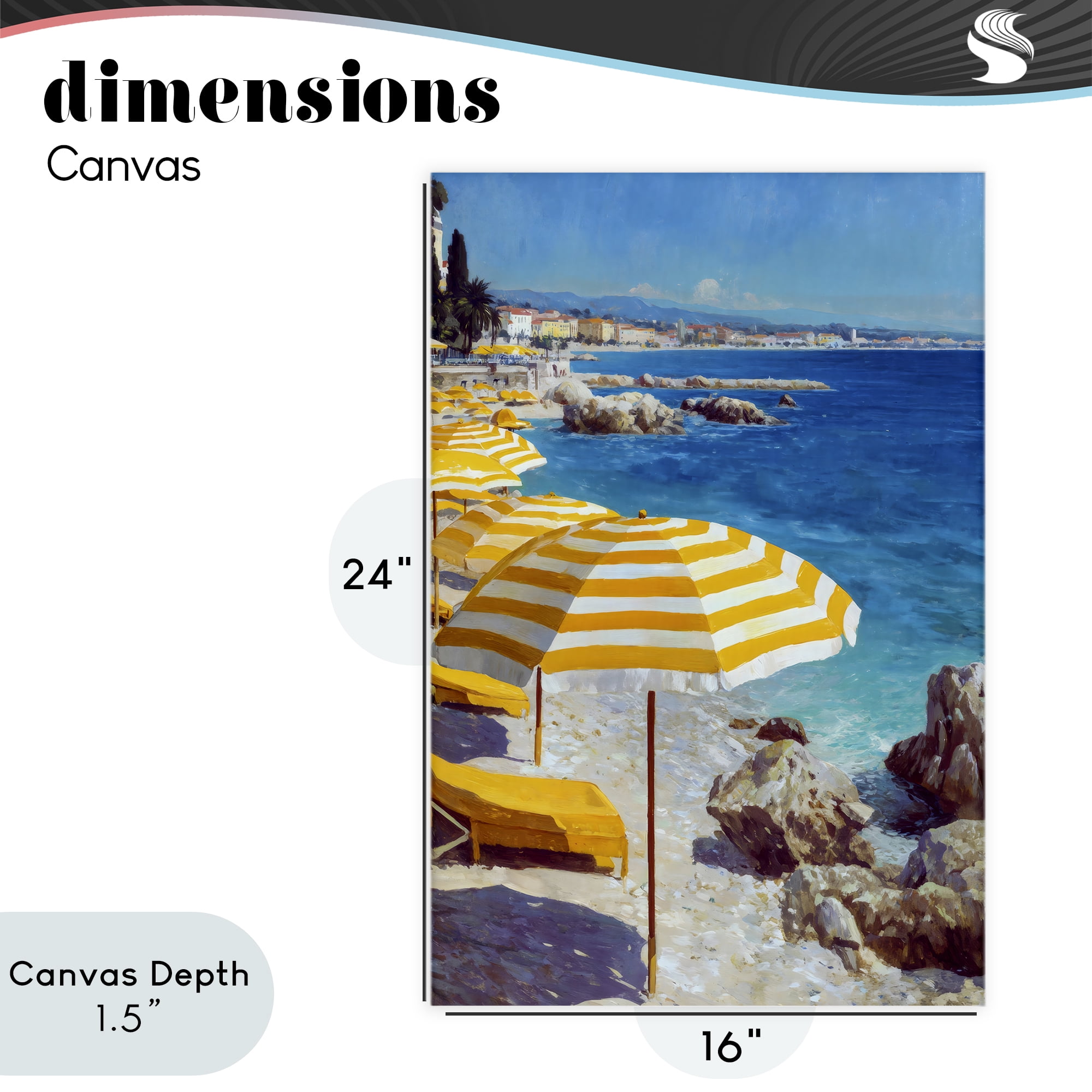 Stupell Industries Sunshine on the Shore Canvas Wall Art, design by Petal Prints Design