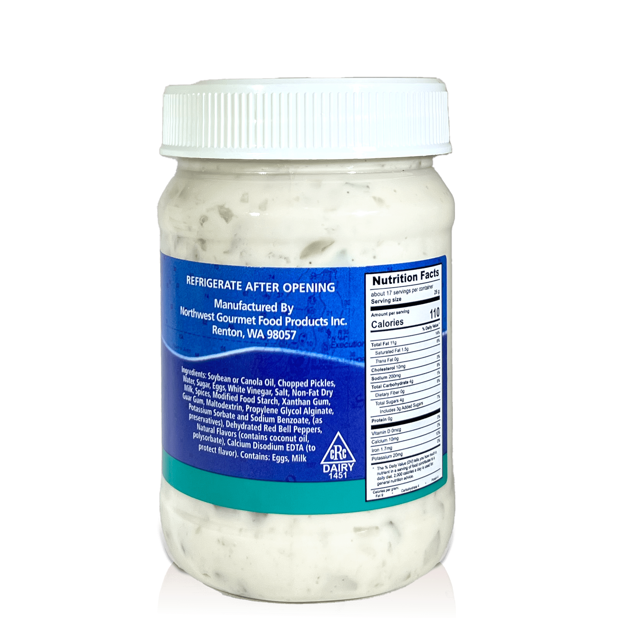 (4 pack) Nw Gourmet Foods Skipper’s, Tartar Sauce, 16 fl oz Jar