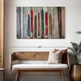 thumbnail image 3 of Elephant Stock Colorful Rustic Skis Wall Art - Horizontal Canvas Wall Art - Living Room Wall Decor - Sports Canvas - Brown And Teal Decor - 48" x 32", 3 of 8