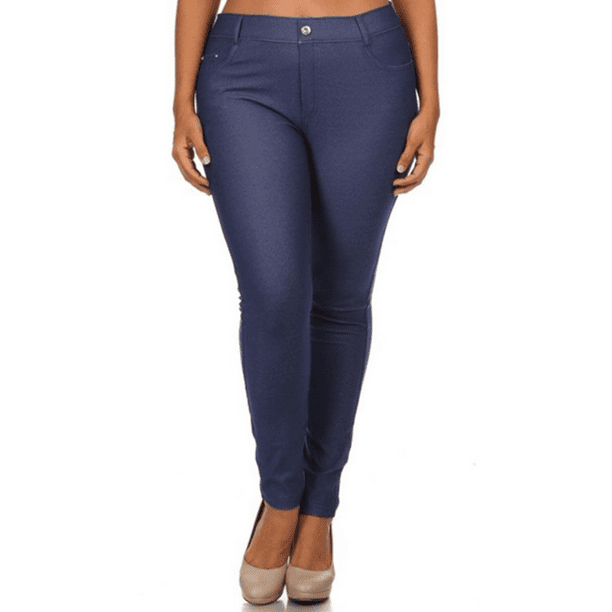 Simlu - Long Jeggings for Women Skinny Stretch Fitted Pull On Jeggings Pants, Pockets - Walmart