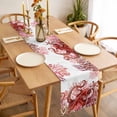 thumbnail image 3 of Ocean Red Octopus Table Runner - 72 Inch Long Coastal Coral Beach Nautical Starfish Cotton and Linen Blended Dress Scarves Farmhouse Table Runner for Kitchen Dining, Coffee Table, 13" x 72", 3 of 8