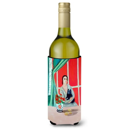 

Caroline s Treasures 7269LITERK Lady with her Schipperke Wine Bottle Hugger Wine Bottle multicolor