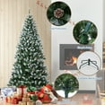 thumbnail image 4 of CazToi 7.5Ft Artificial Pre-Lit Pinecones Christmas Tree Snow Flocked for Indoor Outdoor with Stand Holiday Christmas Decor, 4 of 8